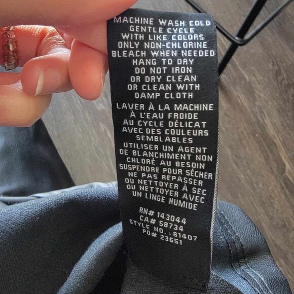 Black Faux Leather shirt, size XS - Picture 9 of 9